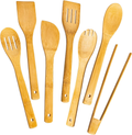 Bamboo Wooden Cooking Utensils Set 7 Piece Nonstick Kitchen Spoon Set