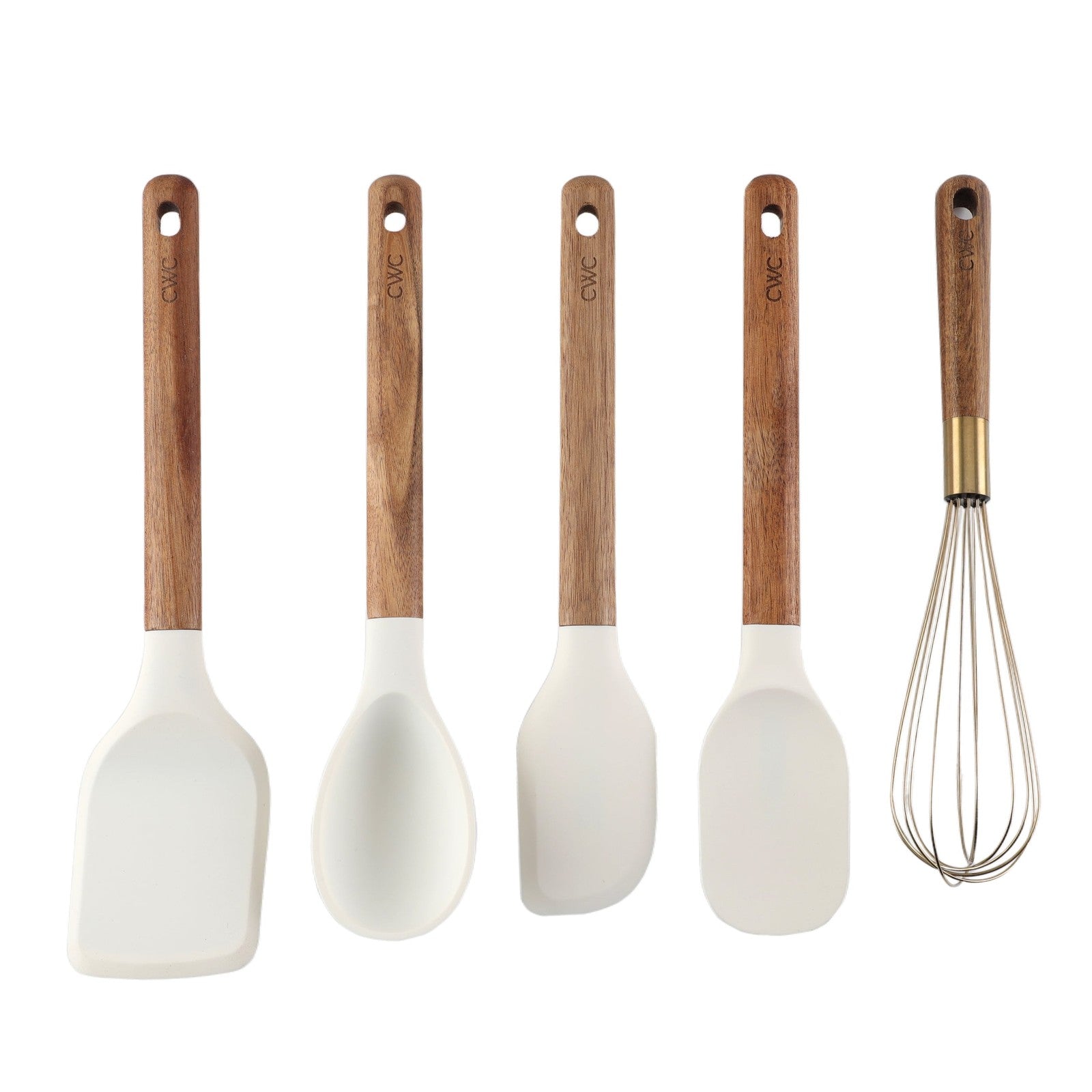 Wooden Cooking Utensils Set with Silicone Heads, Stylish & Durable Kitchen Tools