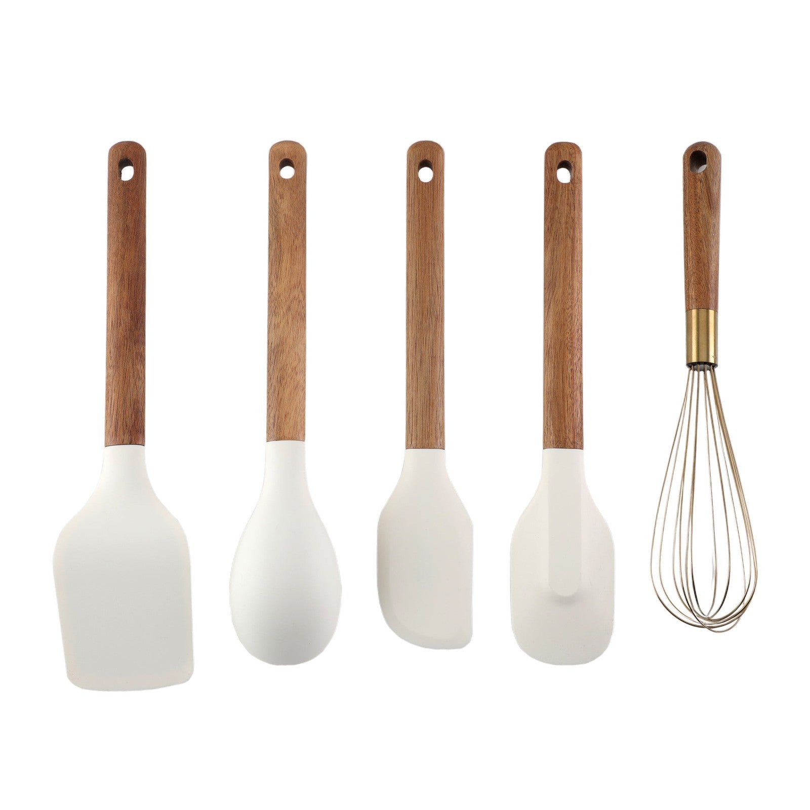 Wooden Cooking Utensils Set with Silicone Heads, Stylish & Durable Kitchen Tools